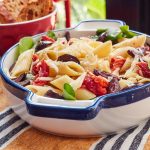 PENNE RIGATE SALAD WITH TOMATO, ARUGULA AND OLIVES