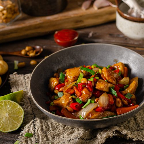 SAUTEED VEGGIES AND MUSTARD CHICKEN